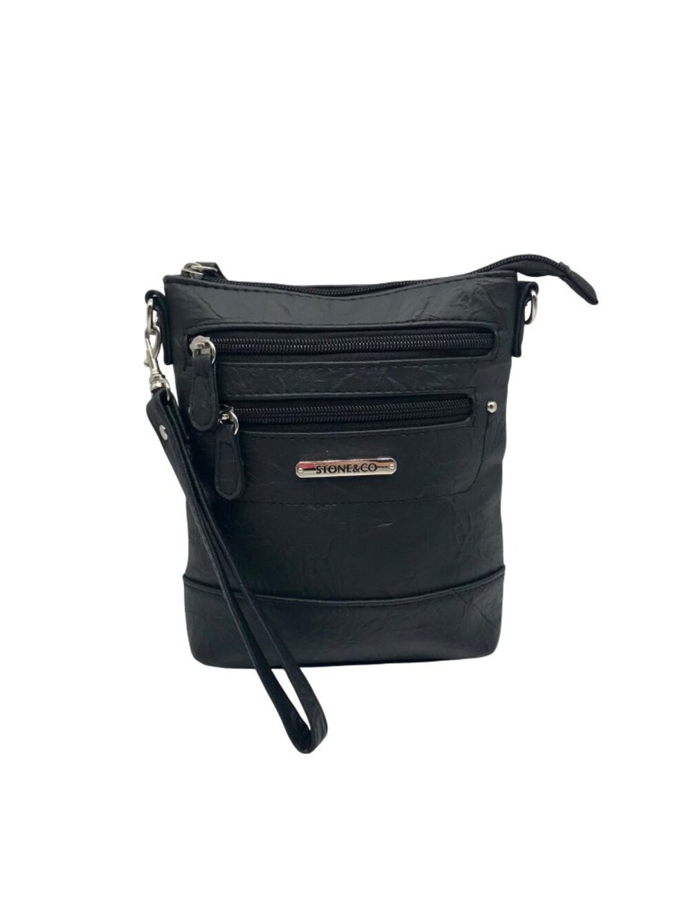Stone and CO Black Leather Nancy 3 Bagger-Convertible  Crossbody Bag